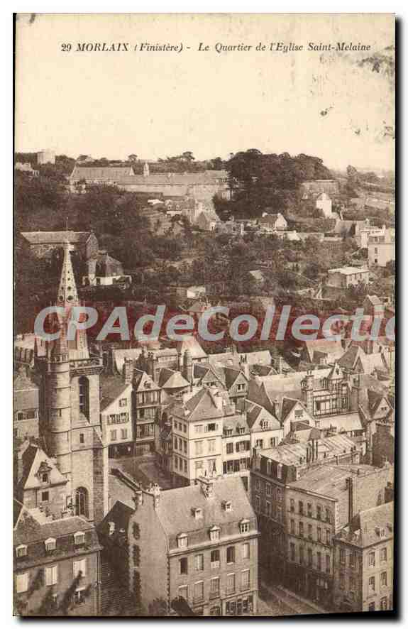CPA Morlaix Finistere le quartier de l'eglise Saint Melaine 