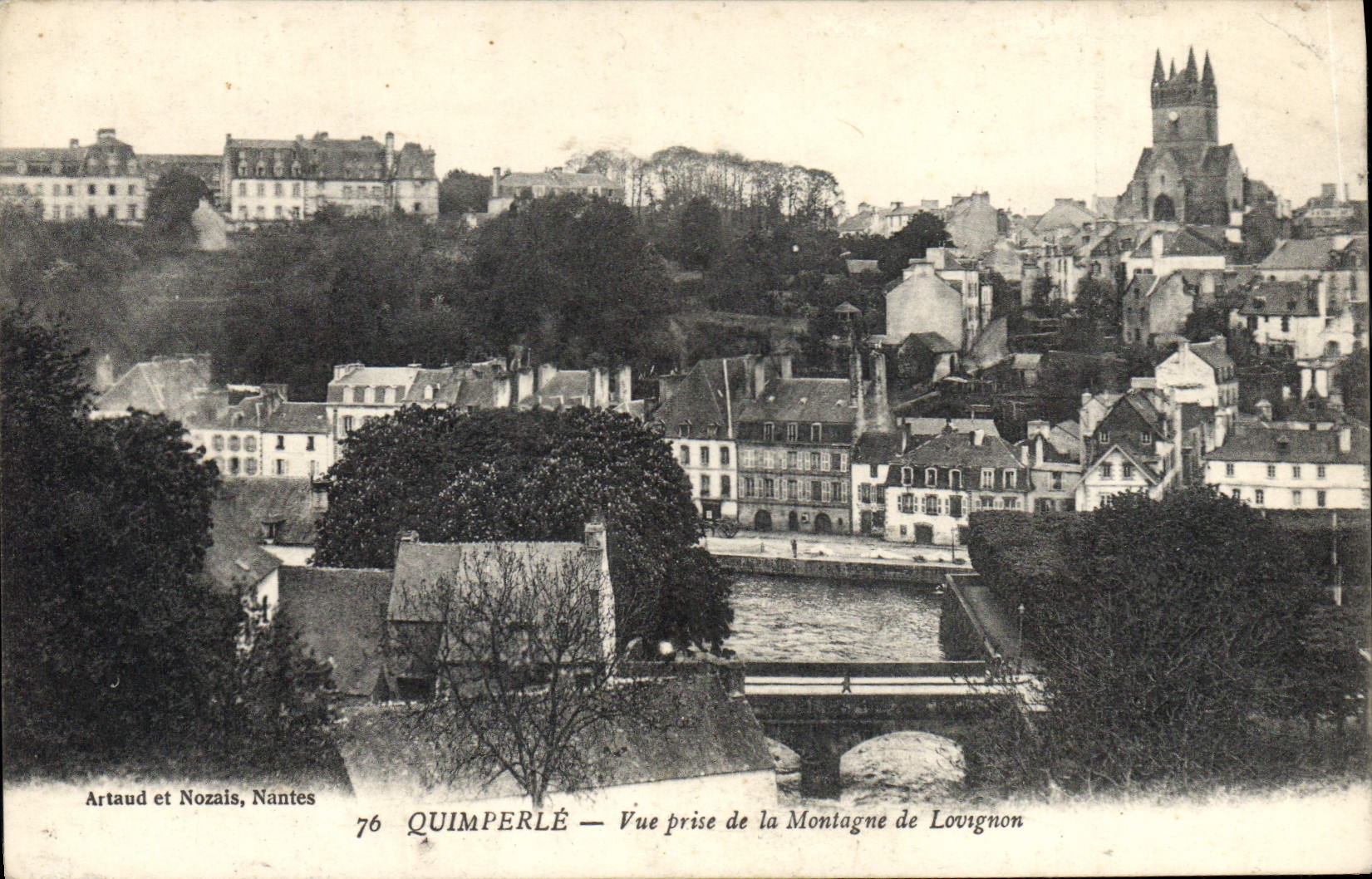 CPA Quimperle vue prise de la Montagne de Lovignon 