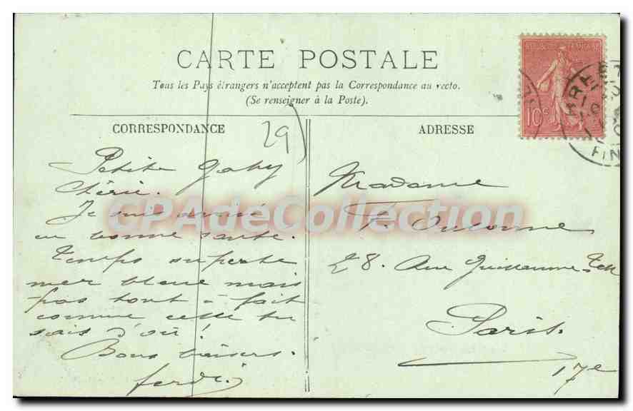 CPA Brest vue prise des Glacis vers la rue de Paris  — Rückseite