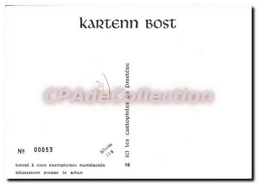 CPSM Lesneven Finistere limité à 1000 exemplaires numérotés Pierre le Bihan — Rückseite