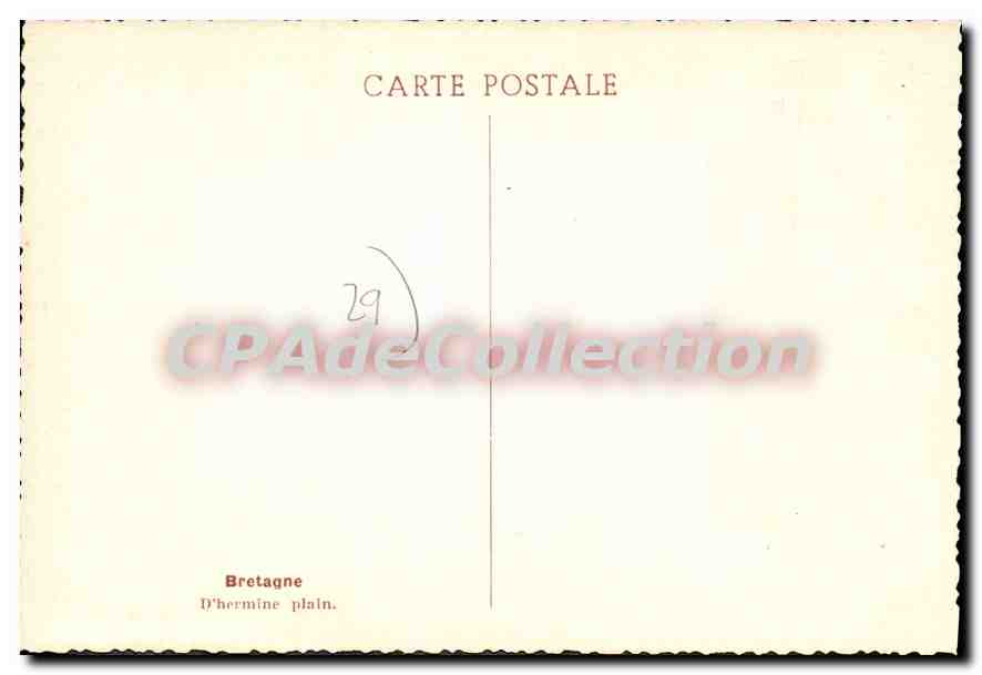 CPSM Bretagne D'hermine Plain  — Rückseite