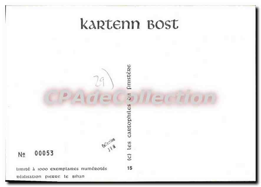 CPSM Chateaulin Finistere limité à 1000 exemplaires numérotés Pierre le Bihan — Rückseite