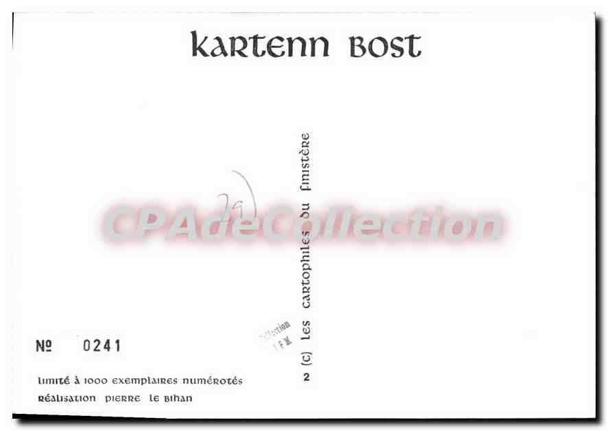 CPSM Brest Finistere limité à 1000 exemplaires numérotés Pierre le Bihan — Rückseite