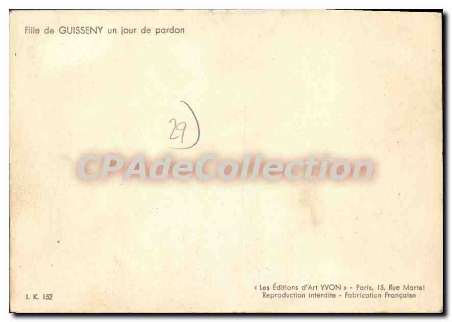 CPSM Fille de Guisseny un jour de pardon  — Rückseite