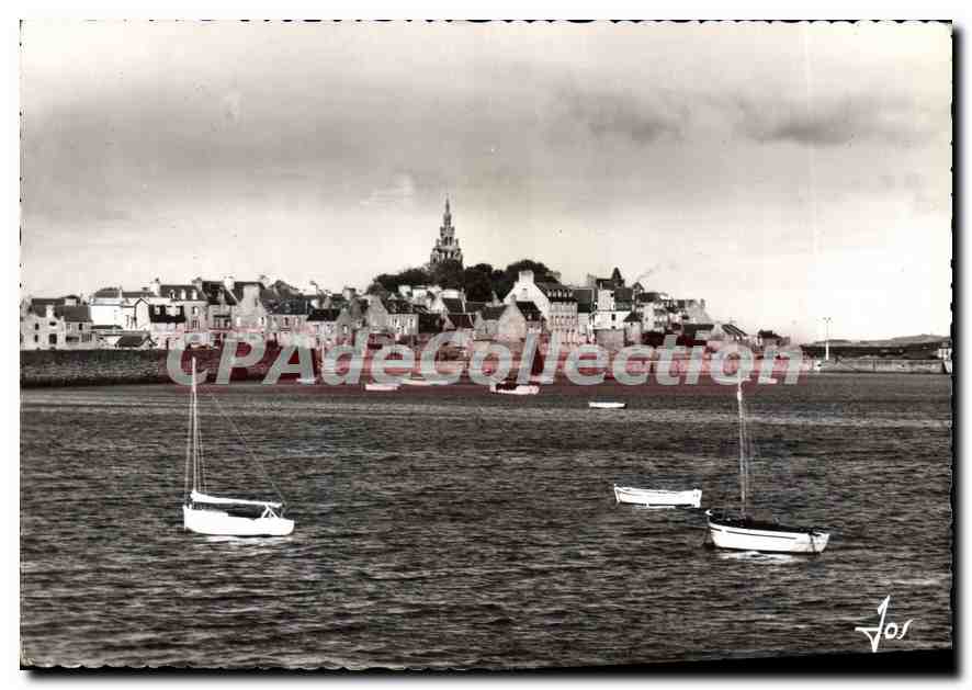 CPSM Roscoff Finistere la Ville et le port à maree haute 