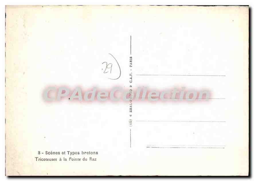 Tricoteuses à la Pointe du Raz — Scènes et Types bretons — C.A.F. Paris — Reverso