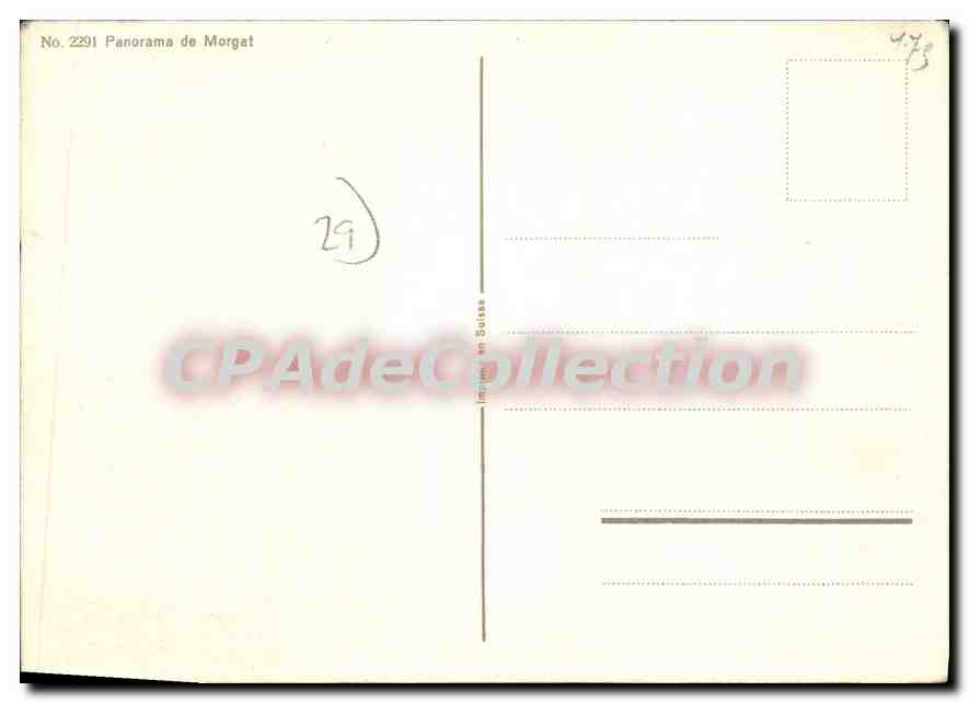 CPSM Panorama de Morgat peinture Sévollec — Rückseite