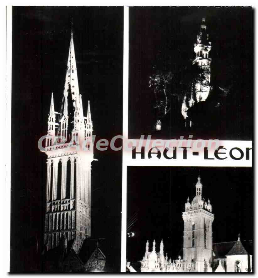CPSM Bretagne Circuit Lumineux de haut Leon les ensembles de Guimiliau Saint Thegonnec Roscoff le Kr