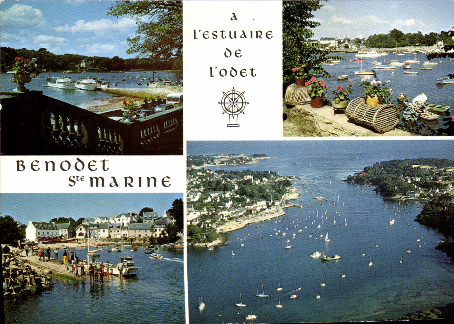 CPSM La Bretagne Pittoresque l'estuaire de l'odet les ports de Benodet et Ste Marine port de peche s