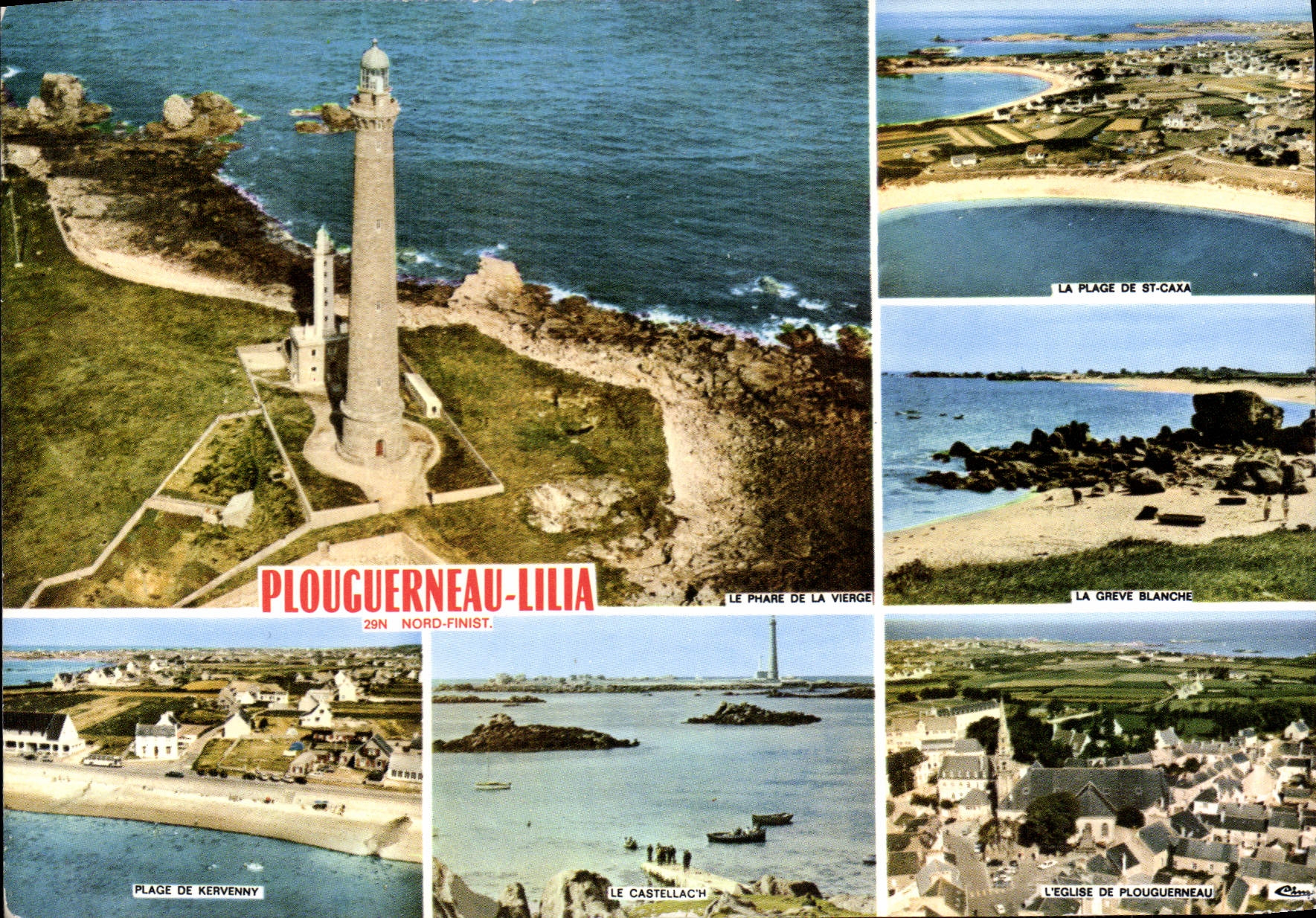 CPSM Plouguerneau Lilia Nord Finistere kervenny St-Caxa phare de la vierge