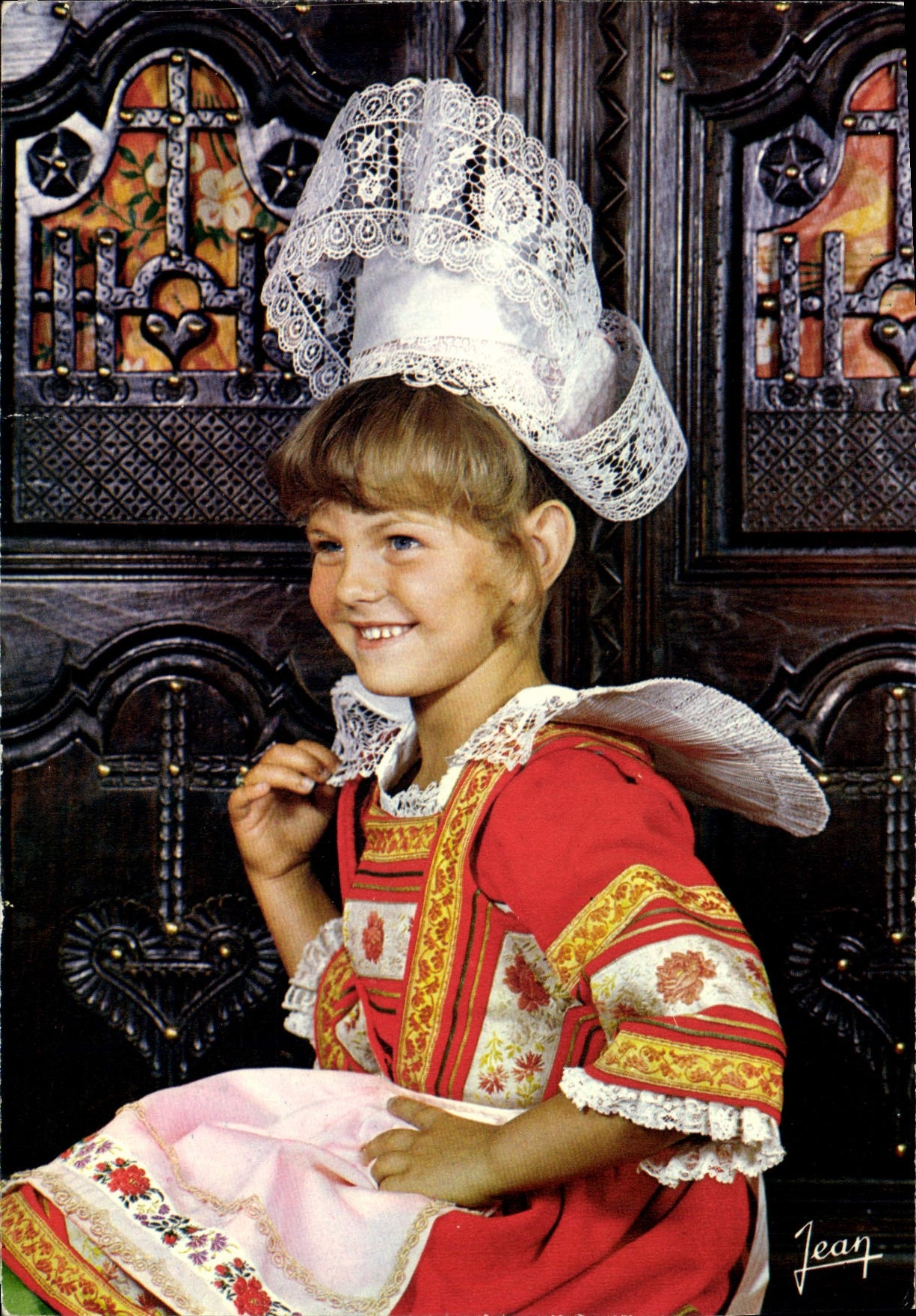 CPSM La Bretagne coiffe et costume de Fouesnant 
