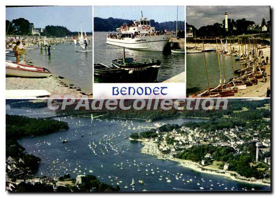 CPSM Benodet la grande plage le port le centre nautique et l'embouchure de l'Odet 