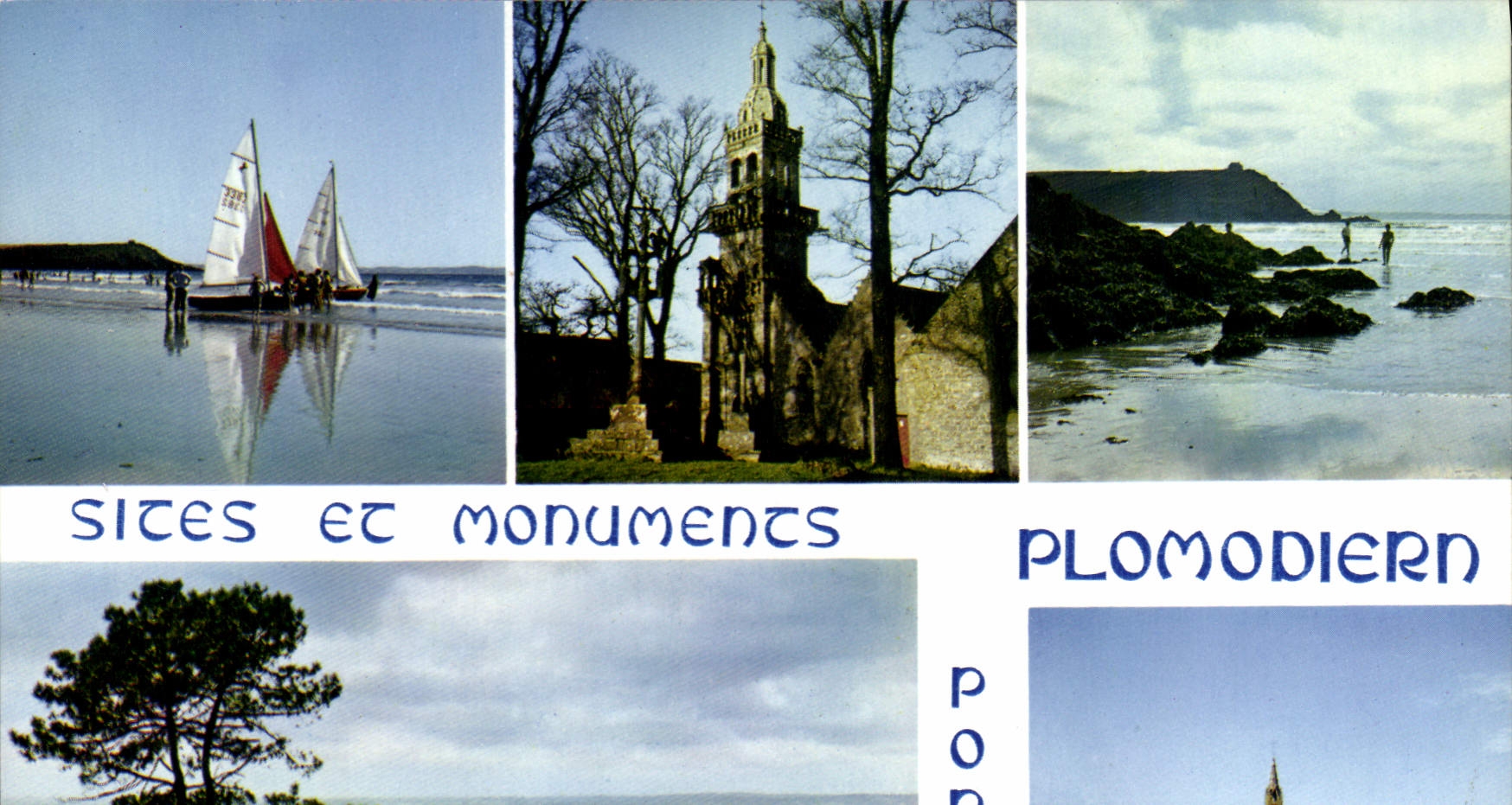 CPSM Plomodiern Saint Marie du Menez Hom et Saint Sebastien la baie de Douarnenez Lestrevet et porz 