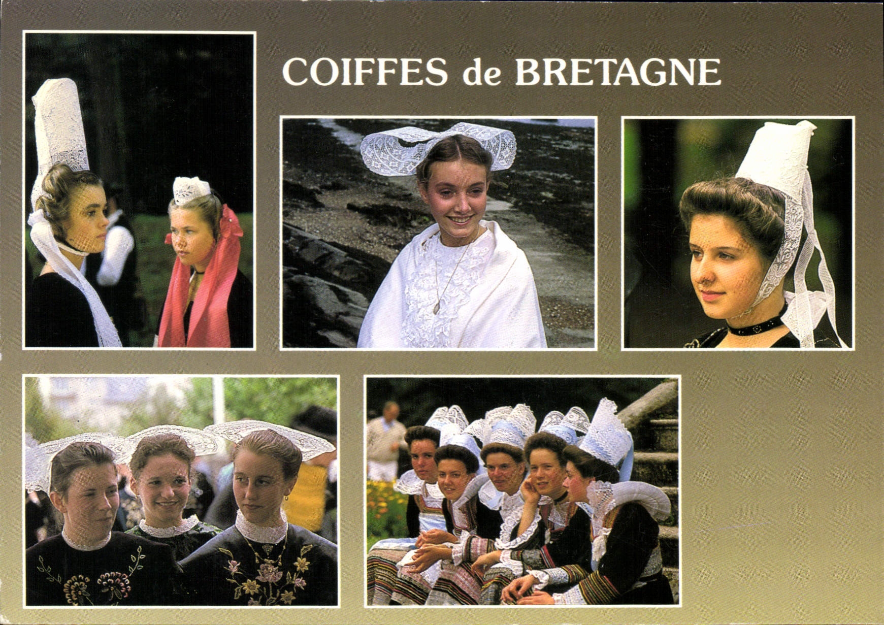 CPSM Coiffes de Bretagne coiffes du pays Bigouden du Tregor pays Glazik pays de Lorient pays de Foue