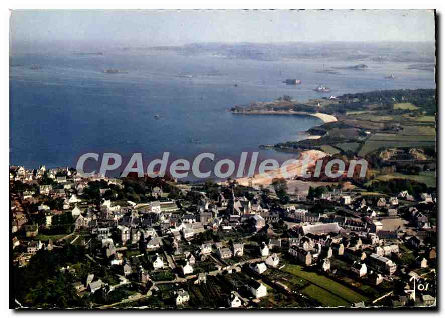 CPA Carantec Nord Finistere la plage et l'entree de la riviere de Morlaix où est situe le chateau du