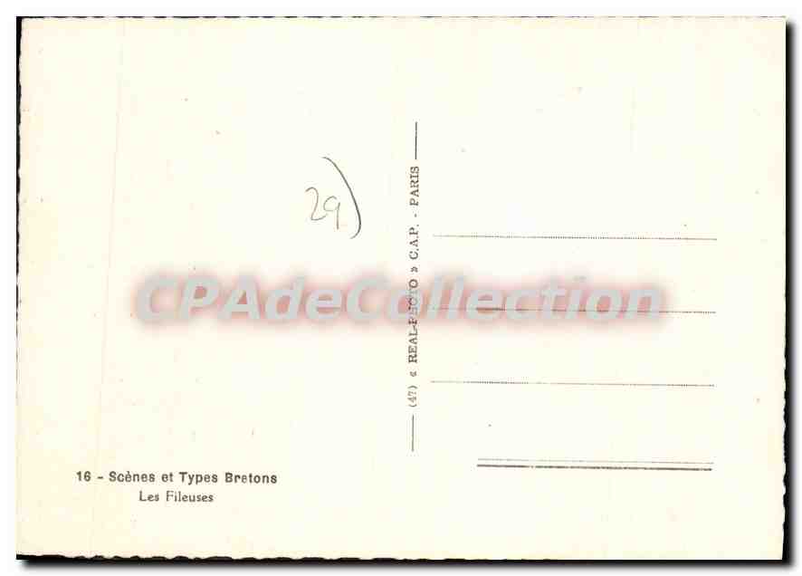 CPA Scenes et types Bretons les Fileuses  — Rückseite