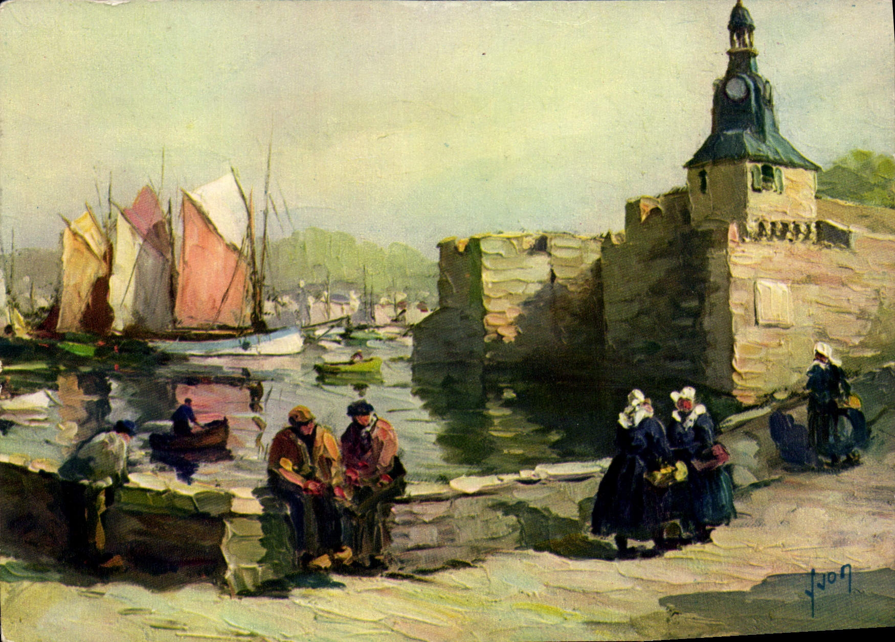 CPA Concarneau Finistere la ville close et le port 