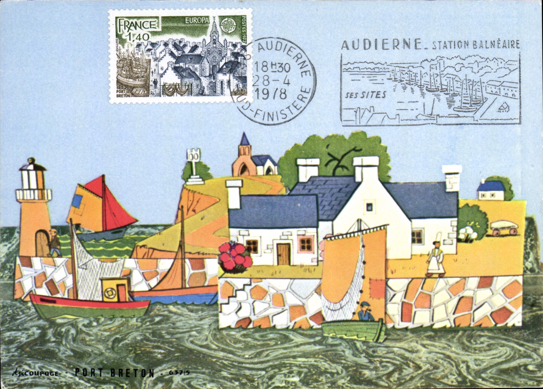 CPA Port Breton un Decoupage pour jeunes enfants 