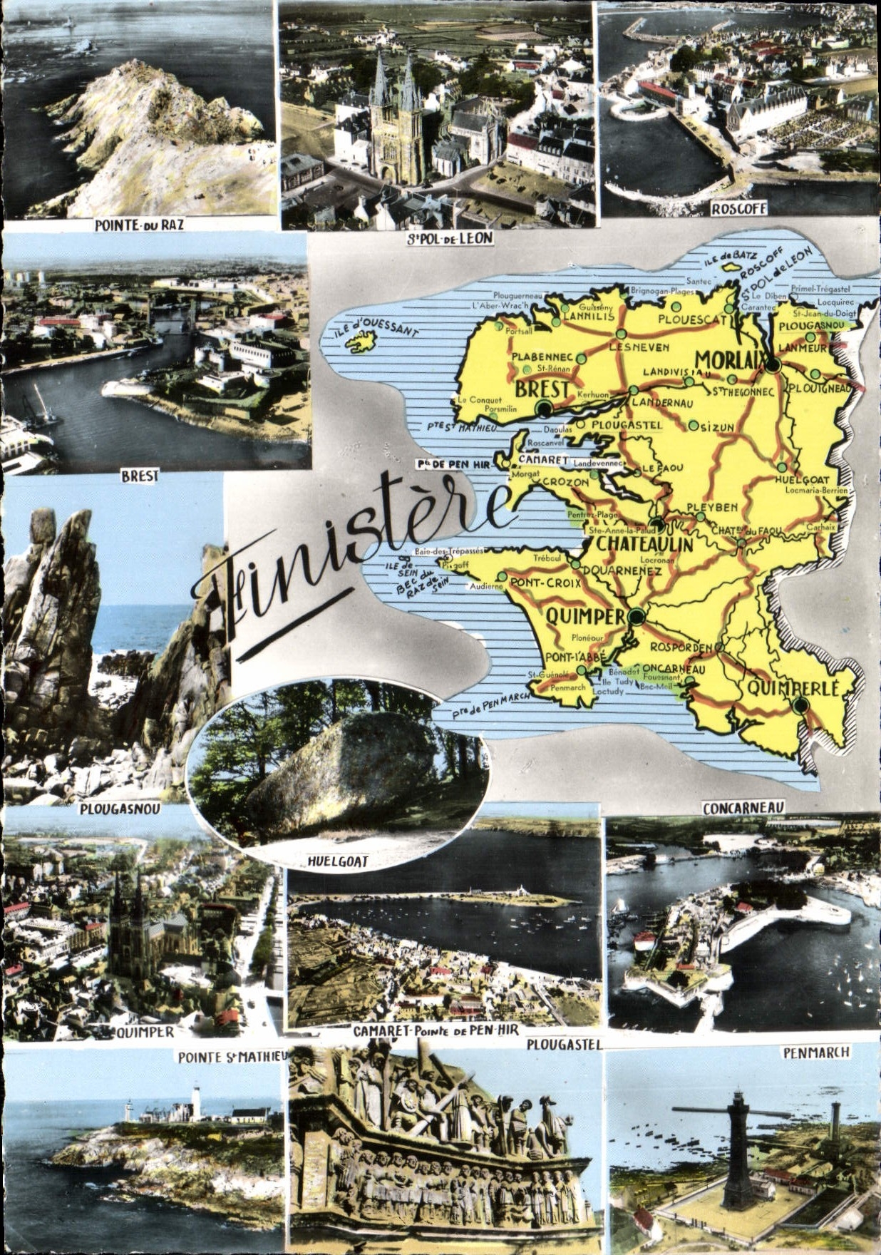 CPSM Finistere prefecture Quimper sous prefectures Brest Chateaulin Morlaix patrie du celebre medeci