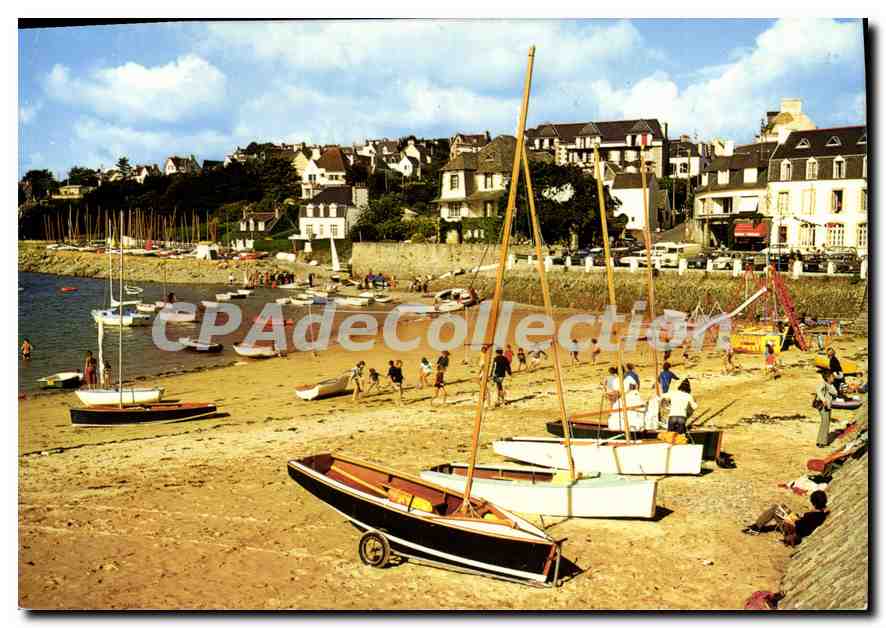 CPSM Locquirec Nord Finistere la plage 