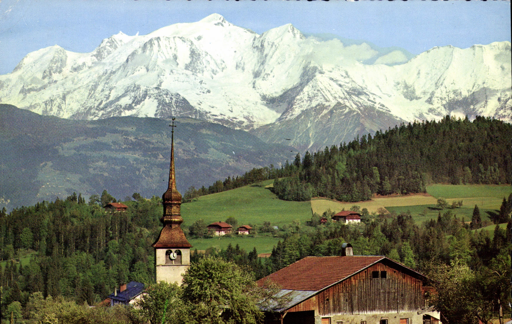 Cordon (Haute-Savoie) — Die Kirche und das Dorf vor dem Mont-Blanc — Jansol Editions, Nr. 74
