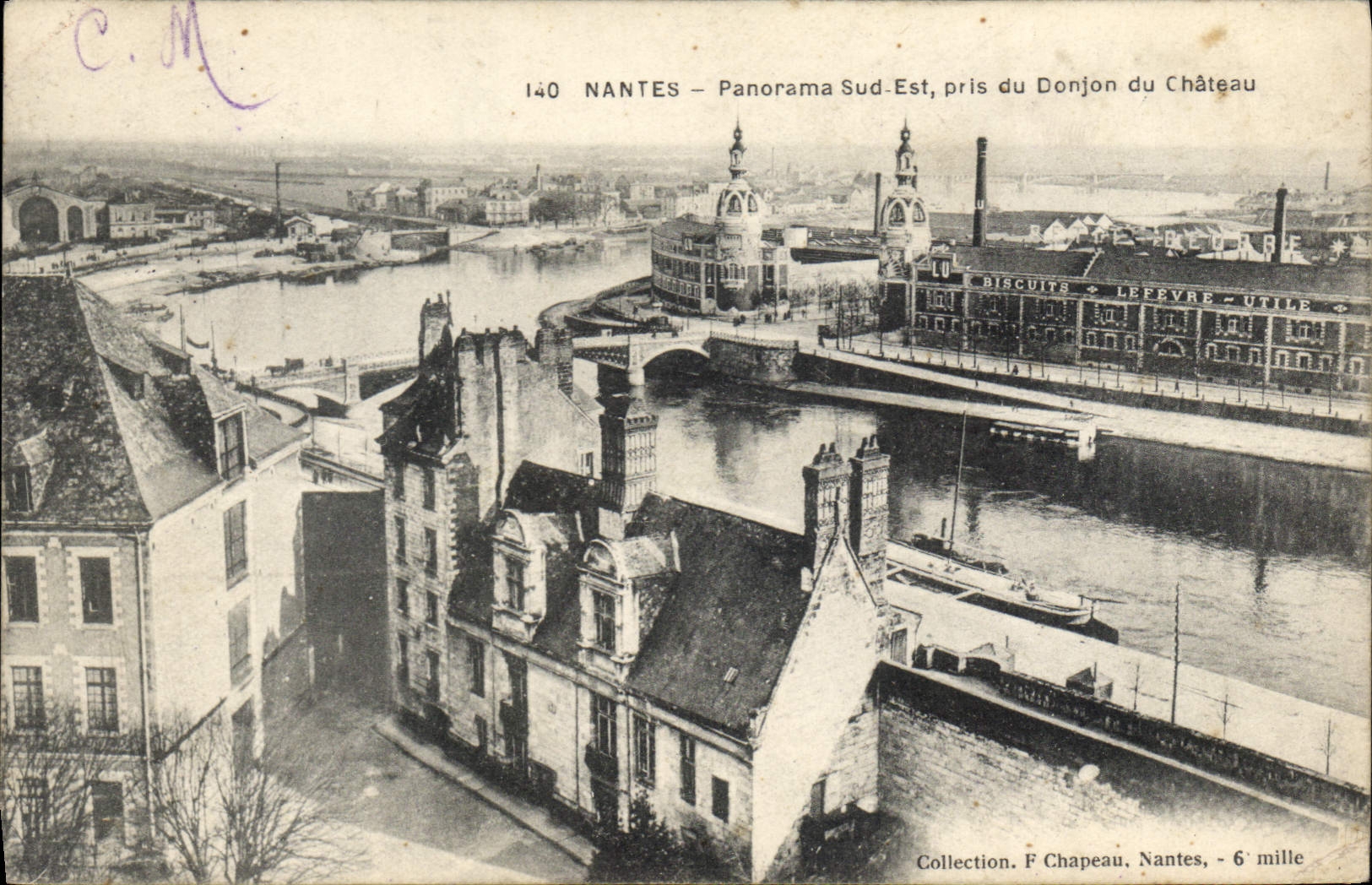 CPA Nantes Panorama Sud Est pris du Donjon du Chateau 