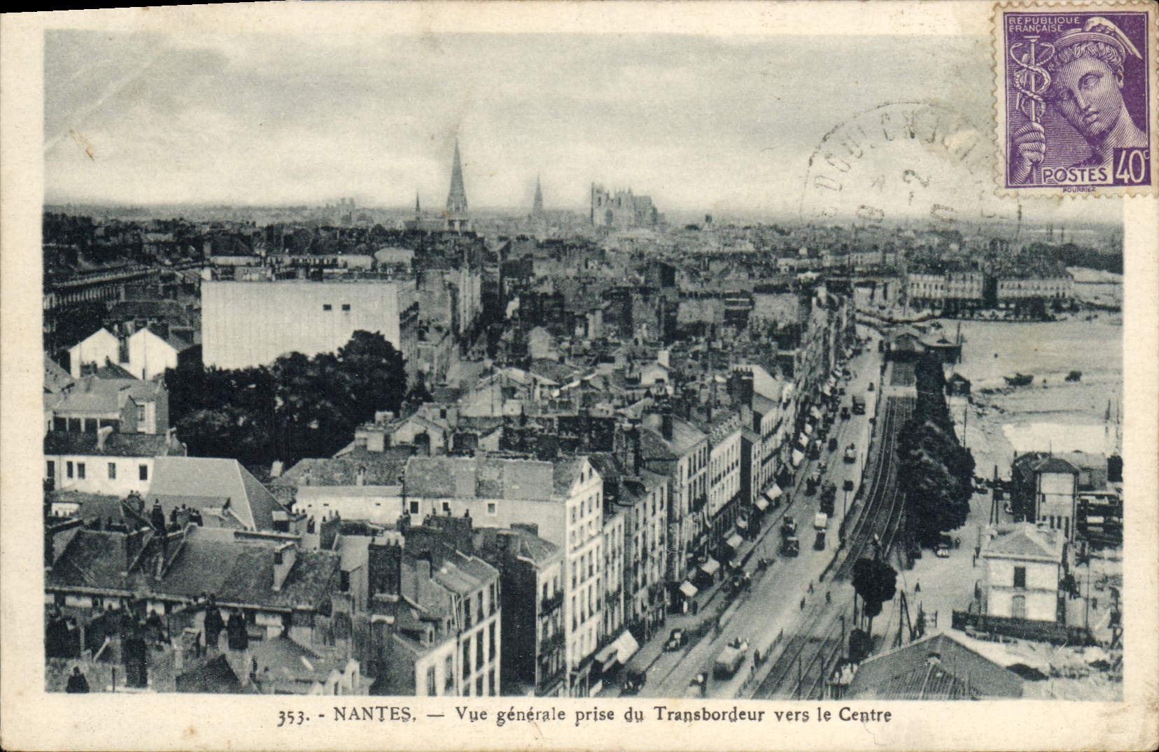 CPA Nantes Vue generale prise du Transbordeur vers le Centre 