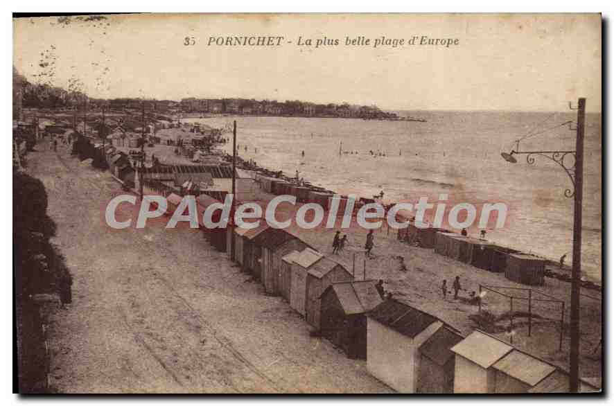 CPA Pornichet La plus belle plage d'Europe 