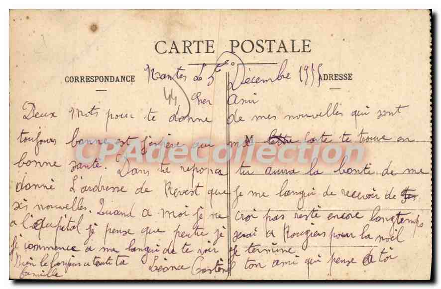 CPA Nantes Les Tours Lefevre Utile  — Rückseite