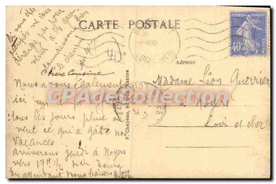 CPA Pornichet L Inf Les Tentes la Plage et la Baie  — Rückseite