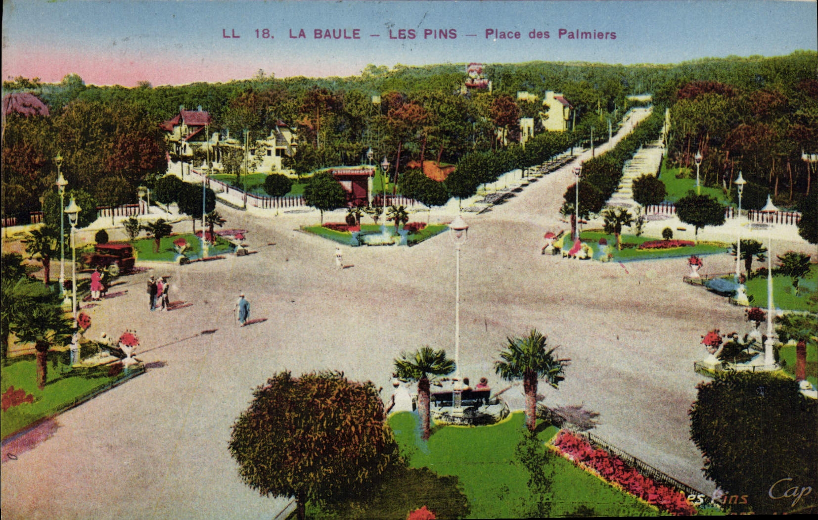 La Baule - Les Pins — Place des Palmiers — LL 18 — Éditeur Cap