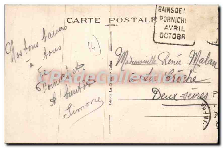 CPA Ponichet les Pins L Inf La Plage  — Rückseite