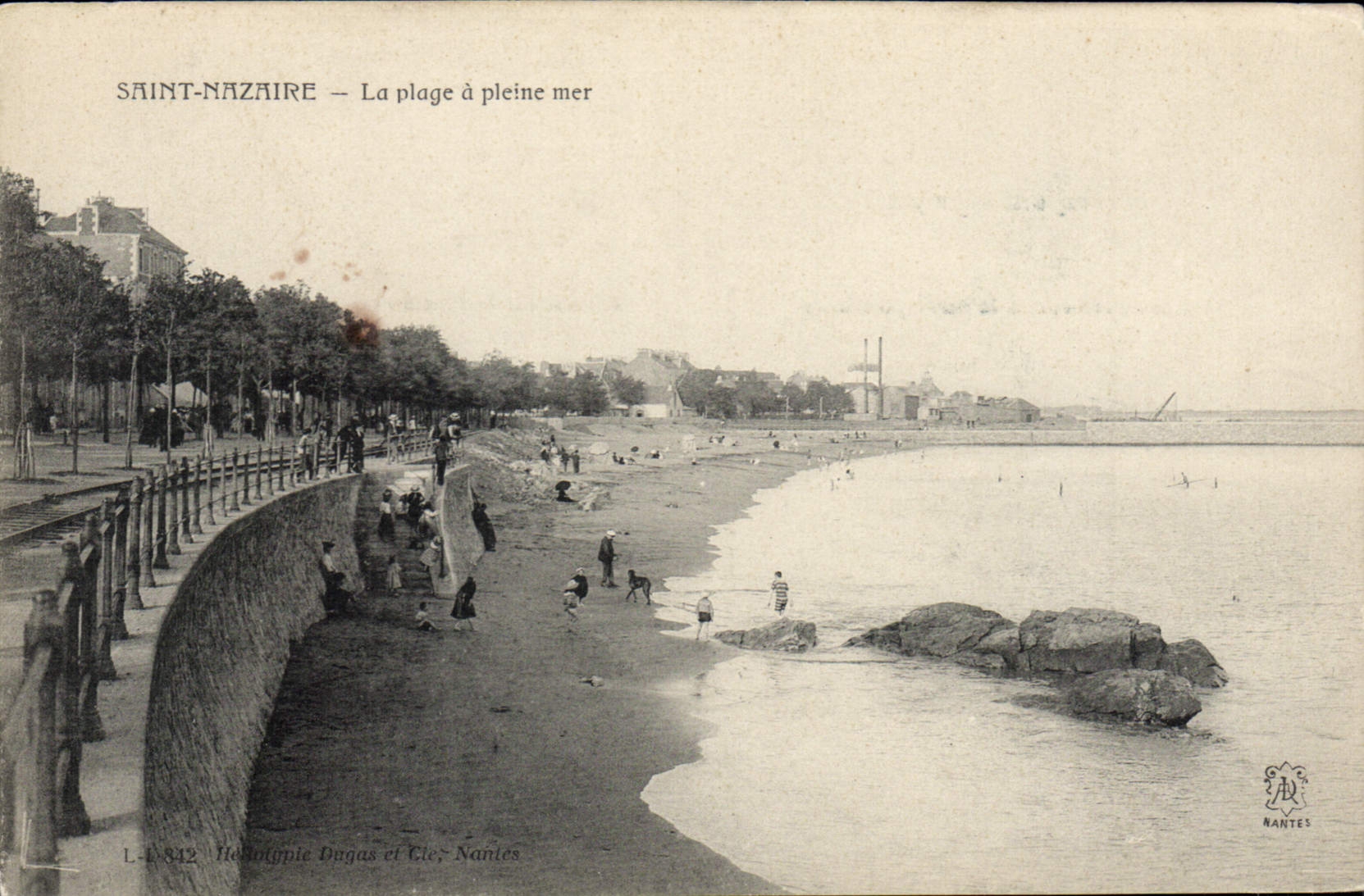 CPA St Nazaire La plage à pleine Mer 