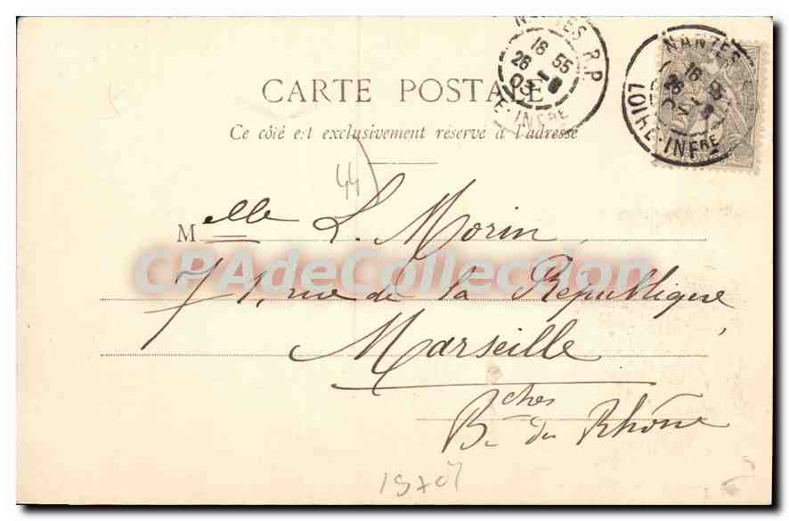 CPA Nantes La Colonne Louis XVI et le grand Cercle  — Verso
