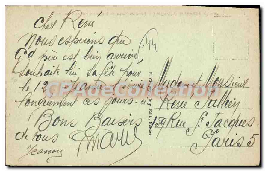 CPA La Bernerie L Inf Bord de Plage et Digue de Rochers en Mer  — Rückseite