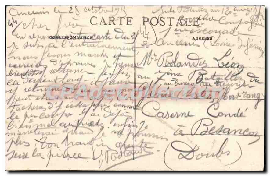 CPA Ancenis L Inf Les Casernes d'infanterie prises à l'Ouest  — Rückseite
