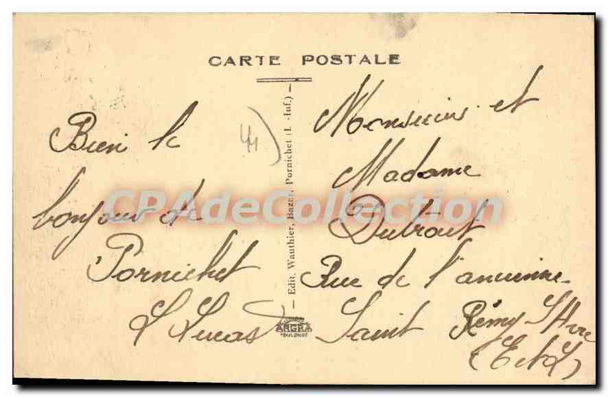 CPA Pornichet Le Casino  — Rückseite