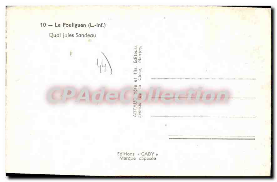 CPA Le Pouliguen L Inf Quai jules Sandeau  — Verso
