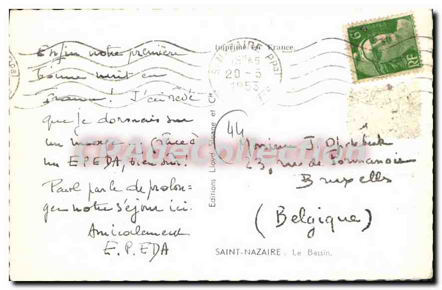 CPA St Nazaire Le Bassin  — Verso