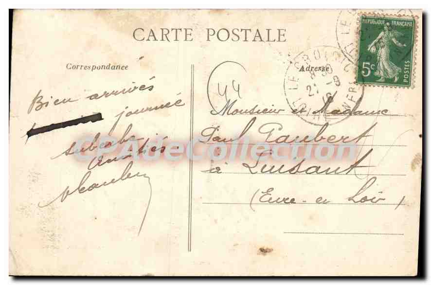 CPA Le Croisic L Inf Bateau petrolier faisant le service du Croisic à Pen Bron  — Rückseite