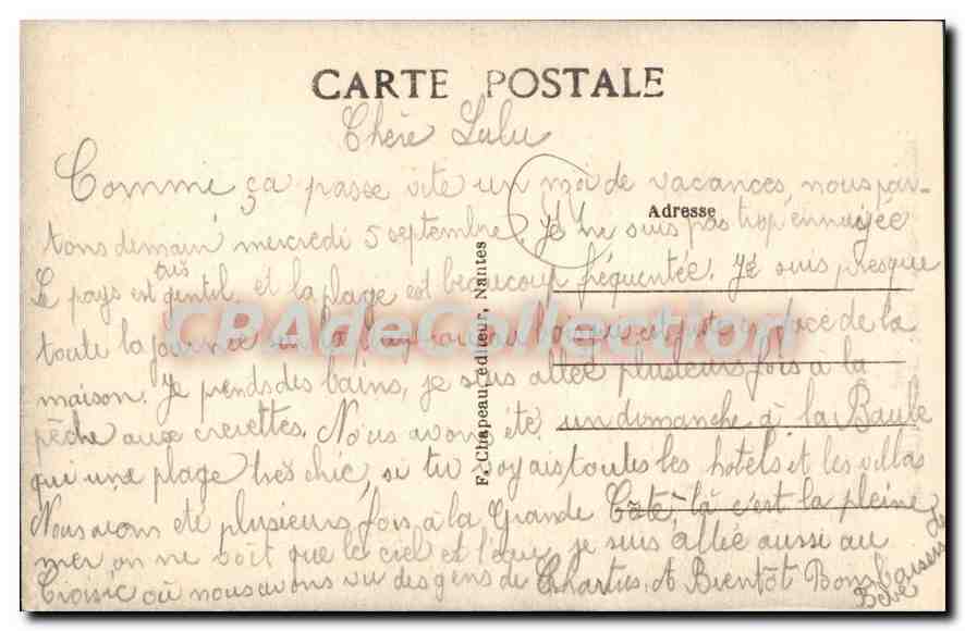CPA En Bretagne Costume de Mariée Bourg de Batz — Verso
