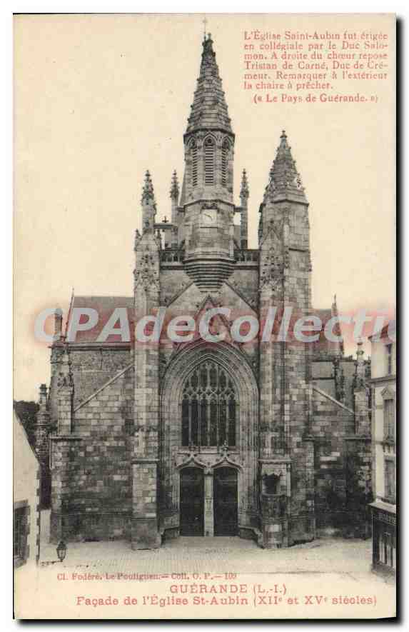 CPA Guerande L Inf Facade de l'Eglise St Aubin 
