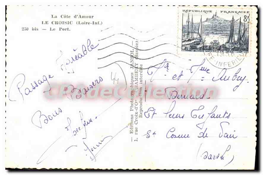 CPA Le Croisic L Inf Le Port  — Rückseite