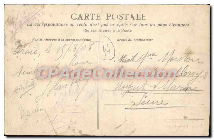 CPA Pornic L Inf Le Chateau et vue generale  — Rückseite