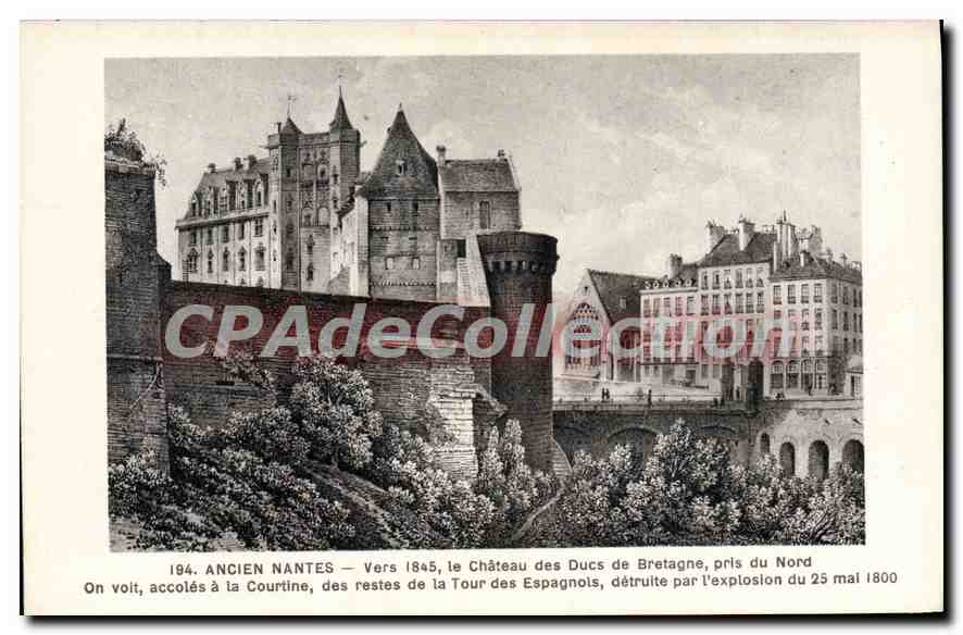 CPA Ancien Nantes vers 1845 explosion du 25 mai 1800