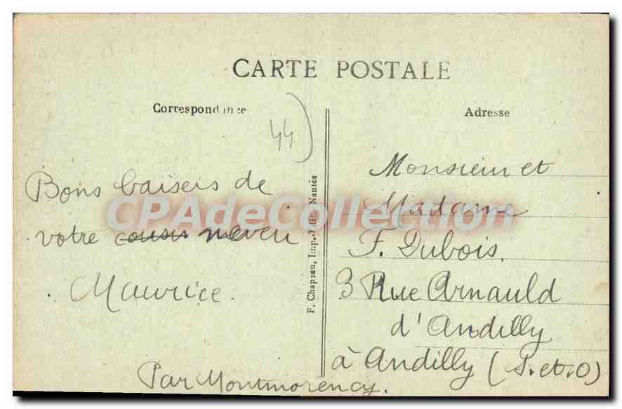 CPA Le Pouliguen Loire Inf Le Bois  — Verso