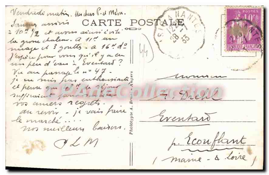 CPA La Baule sur Mer Careil Auberge fameuse  — Rückseite