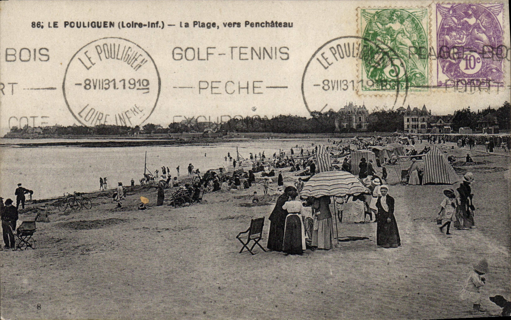 CPA Le Pouliguen Loire Inf La Plage vers Penchateau 