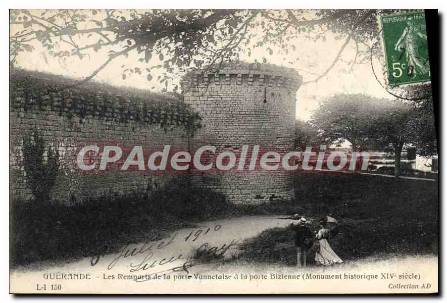 CPA Guerande Les Remparts de la porte Vannetaise à la porte Bizienne Monument historique XIV 
