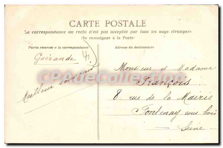 CPA Guerande Les Remparts de la porte Vannetaise à la porte Bizienne Monument historique XIV  — Rückseite